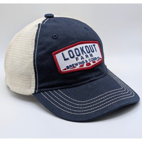 Lookout Farm Brewing & Cider Co Mesh Trucker Snapback Hat Cap South Natick MA - Picture 1 of 5